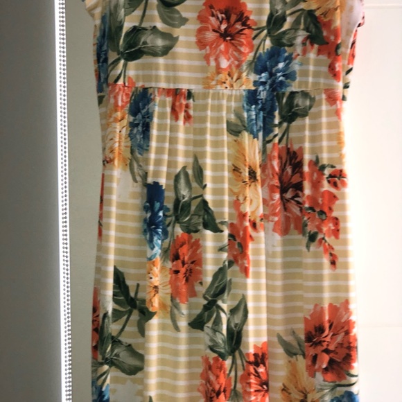 Boho Floral Side Pocket Striped Tank Maxi Dress - Picture 10 of 12